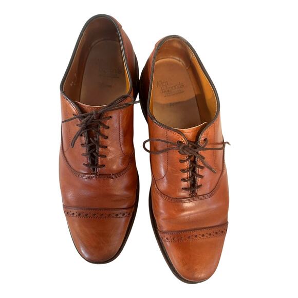 Allen Edmonds Byron Cap Toe Shoes Men's US 8.5 D Leather Brown 2034 Made in USA - Picture 2 of 10